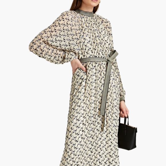 TORY BURCH Belted devoré-velvet maxi dress - size 2 - Picture 1 of 7